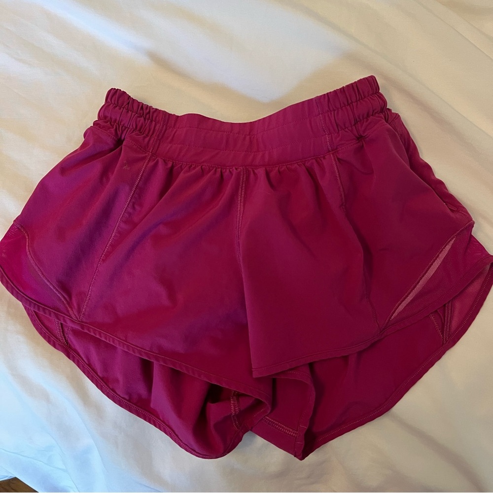 Maroonish/ pink lulu shorts 2.5 hotty hot